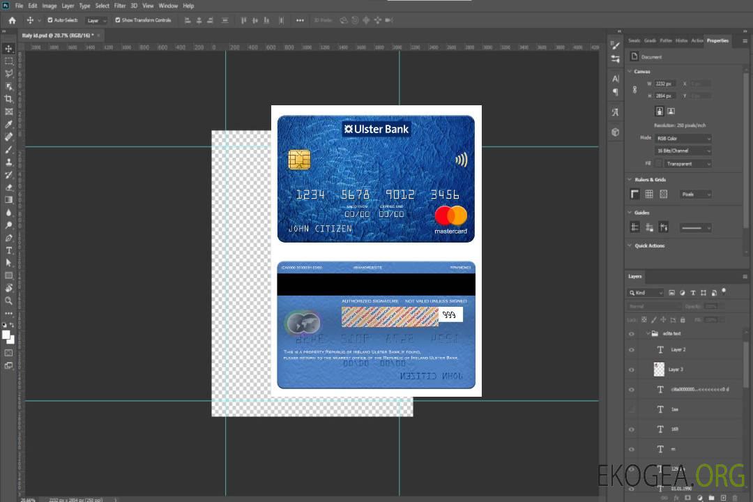République d'Irlande Ulster Bank mastercard template République d'Irlande Ulster Bank mastercard template